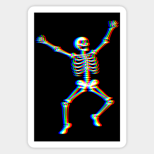 EDM Dancing Skeleton Vaporwave Techno Rave Party Magnet